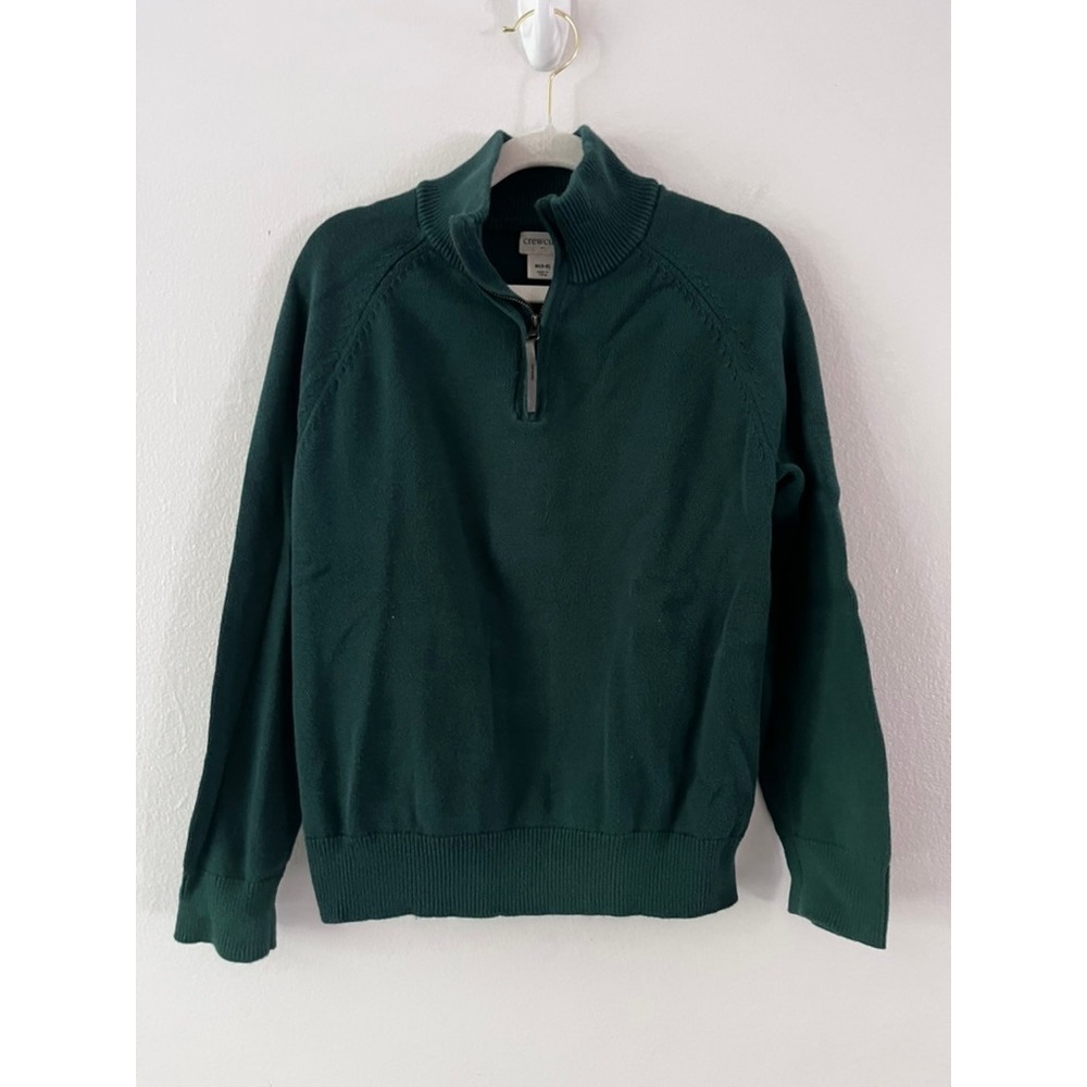 Crewcuts Factory 1/4 Zip Pullover Sweater 100% Cotton Green size 8-9